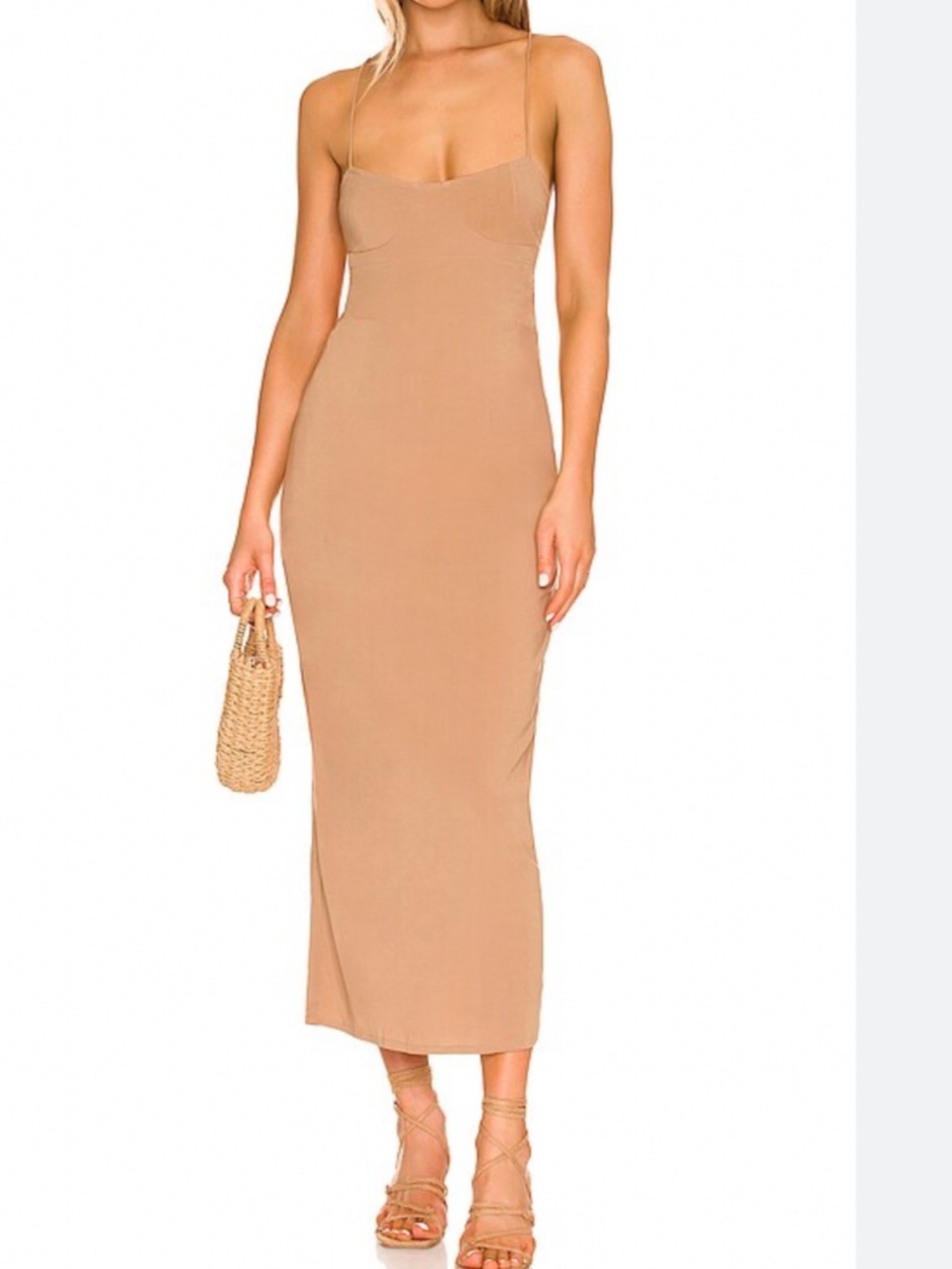 acacia swimwear Tan Slim Slip Maxi Dress